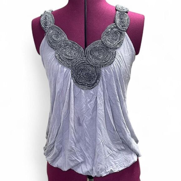 Y2K Beaded Collar Racerback Tank - Picture 1 of 7